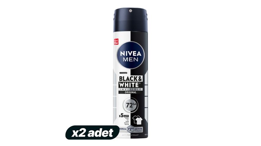 2x NIVEA MEN Black & White Invisible Original Spray Deodorant 200 ml Bundle