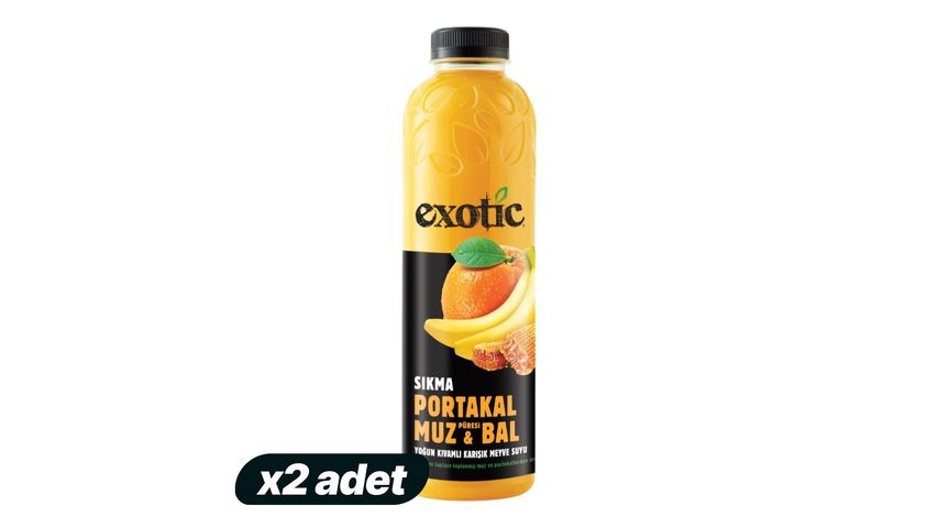 2'li Exotic Portakal Muz Bal Karışık Meyve Suyu 750 ml Paketi