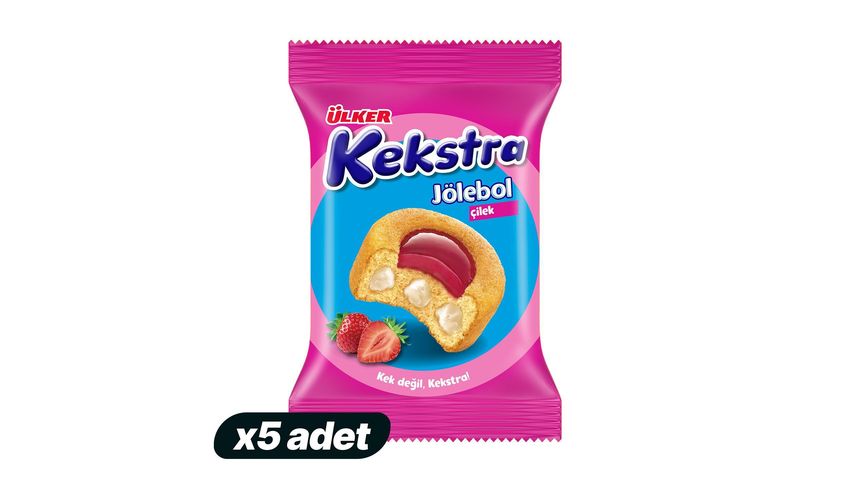5'li Ülker Kekstra Jölebol Çilekli Kek Paketi