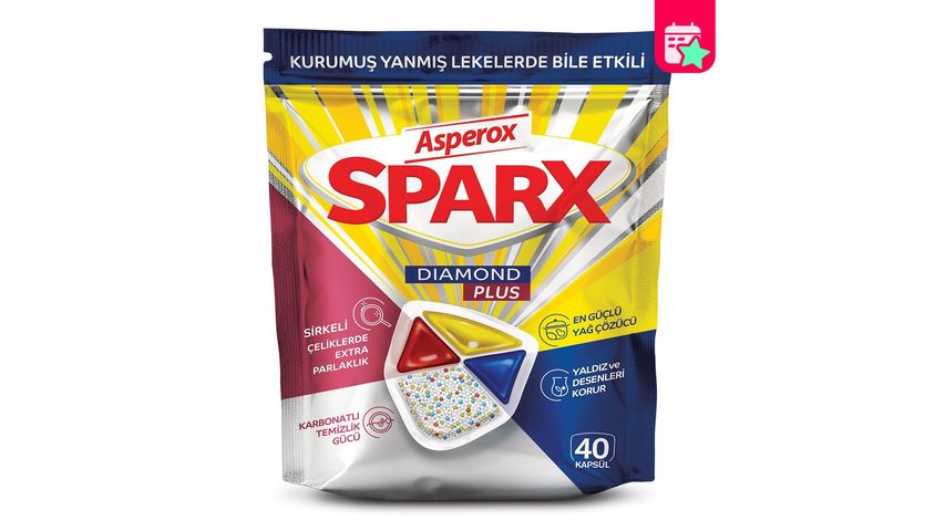 Asperox Sparx Diamond Plus Dishwasher Capsules 40 pcs