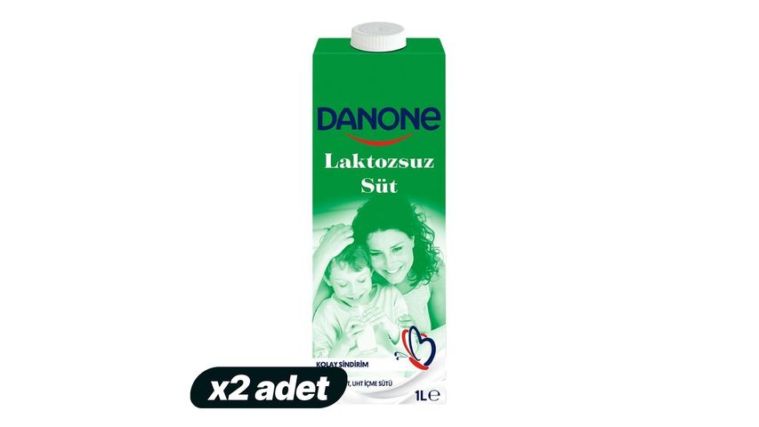 2'li Danone Laktozsuz UHT Süt 1 L Paketi