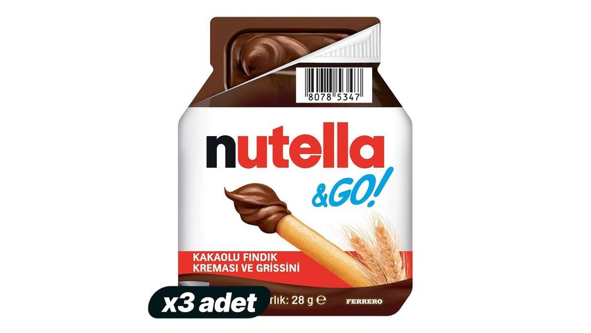3'lü Nutella & Go Kakaolu Fındık Kreması & Grissini 28 g Paketi