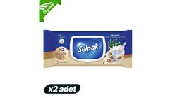 2'li Selpak® Organik Bambu Özlü & Badem Sütü Özlü Islak Mendil 50 Yaprak Paketi