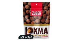 3'lü Züber Lokma Kakao Çekirdekli Çifte Kavrulmuş Fındık Ezmeli Meyve Topu 96 g Paketi