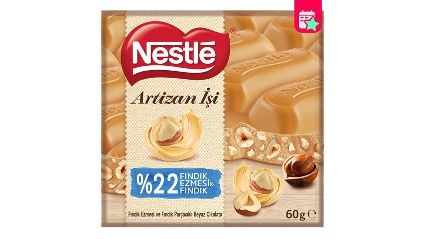 Nestlé Artisan Hazelnut & Hazelnut Paste White Chocolate 60 g