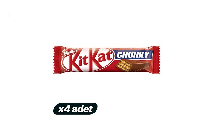 4'lü Nestlé Kitkat Chunky Çikolatalı Gofret 38 g Paketi