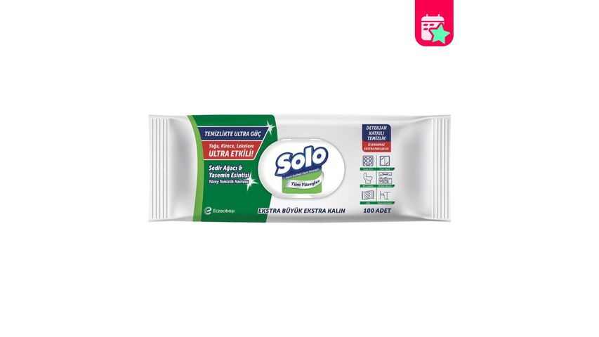 Solo Cedar Wood & Jasmine Scented Surface Cleaning Towel 100 pcs