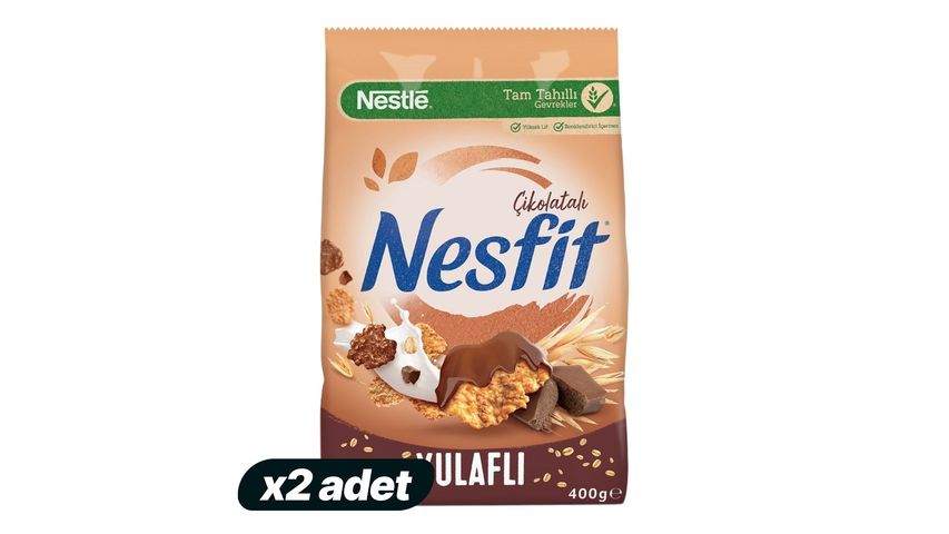 2x Nestlé Nesfit Chocolate Whole Grain & Rice Cereal 400 g Bundle