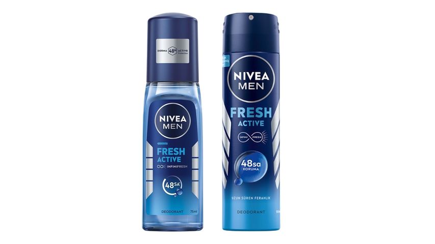 NIVEA MEN Erkek Fresh Active Pump Sprey & 150 ml Deo Sprey Set Paketi