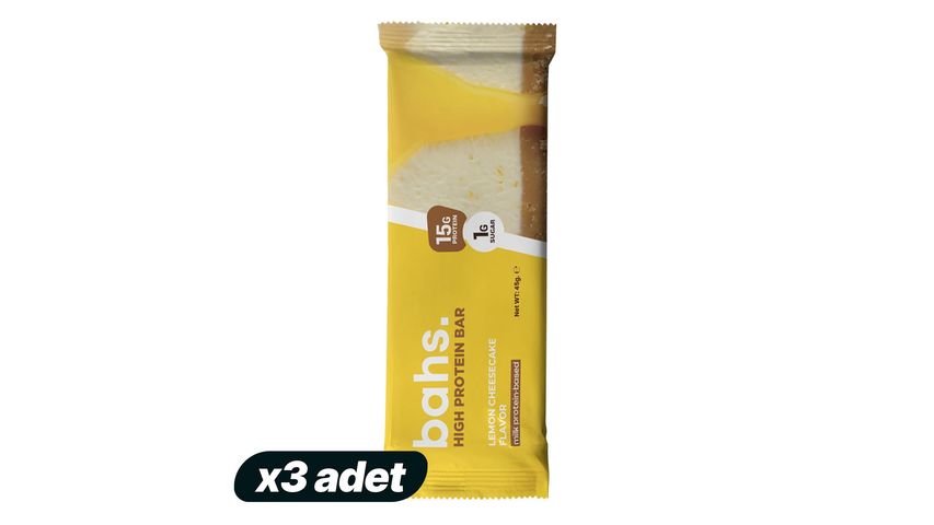 3'lü Bahs High Protein Lemon Cheesecake Bar 45 g Paketi
