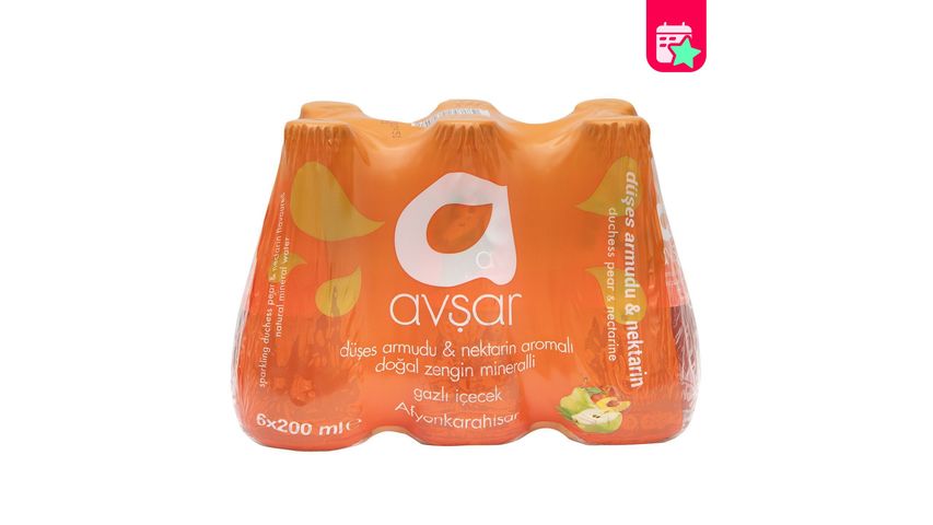 Avşar Duchess Pear & Nectarine Flavored Mineral Water 6 x 200 ml
