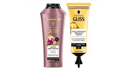 Gliss Serum Deep Repair Repairing Biotin Complex & Peony Extract Shampoo 400 ml & Gliss Oil Nutritive SOS 1-Minute Strengthening Hair Conditioner 15 ml Bundle