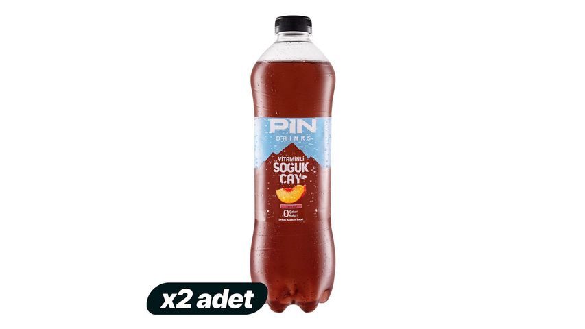 2'li Pin Vitaminli Şeftali Aromalı Soğuk Çay 1 L Paketi
