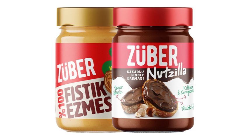 Züber Nutzilla Kakaolu Fındık Kreması 315 g & Züber %100 Fıstık Ezmesi 315 g Paketi