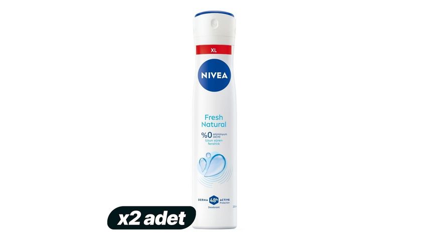 2x NIVEA Women's Fresh Natural Spray Deodorant 200 ml Bundle