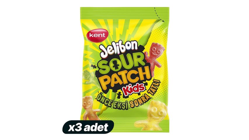 3x Jelibon Sour Patch Kids Candy 80 g Bundle