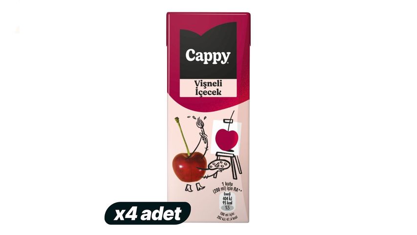 4'lü Cappy Visne Meyve Suyu 200 ml Paketi
