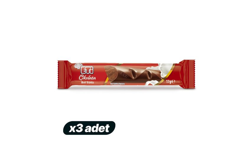 3x Eti Long Milk Chocolate 17 g Bundle