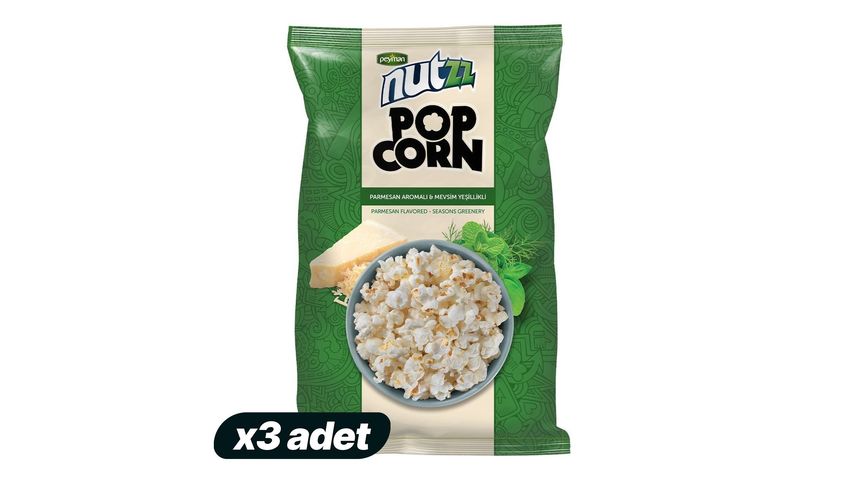 3x Nutzz Herb & Parmesan Flavored Popcorn 85 g Bundle