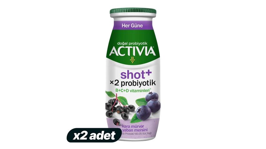 2'li Activia Shot+ Kara Mürver ve Yaban Mersini 80 ml Paketi