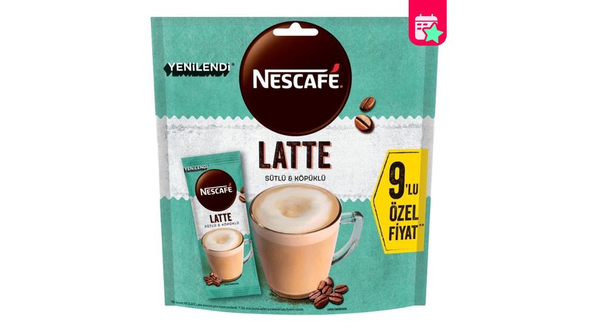 Nescafé Nescafe Latte Instant Coffee 14.5 g Pack of 9