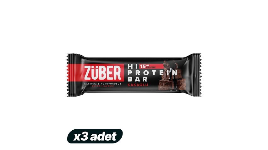 3'lü Züber Kakaolu Hi Protein Bar 45 g Paketi