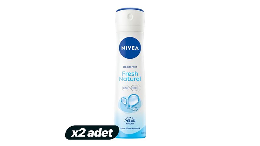 2x NIVEA Fresh Natural Women's Spray Deodorant 150 ml Bundle