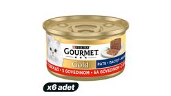 6'lı Purina Gourmet Gold Kıyılmış Sığır Etli Yaş Kedi Maması 85 g Paketi