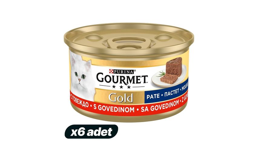 6x Purina Gourmet Gold Minced Beef Wet Cat Food 85 g Bundle