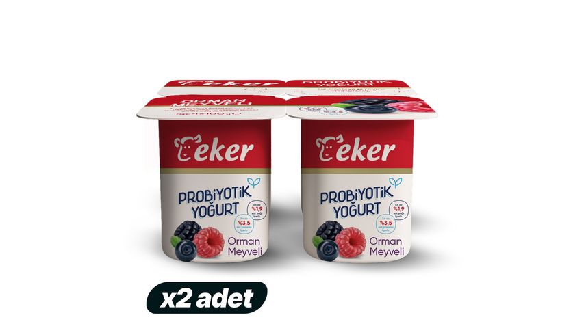2'li Eker Orman Meyveli Probiyotik Yoğurt 4 x 100 g Paketi