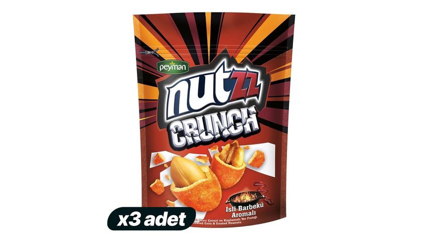 3'lü Nutzz Crunch İsli Barbekü Aromalı 82 g Paketi