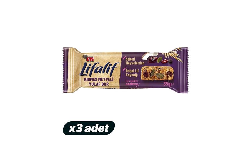 3x Eti Lifalif Red Fruit Bar 35 g Bundle