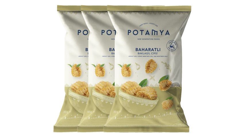 3x Potamya Spiced Legume Chips 50 g Bundle