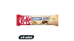 4'lü Nestlé Kitkat Chunky Kakaolu Kurabiye Parçacıklı Beyaz Çikolatalı Gofret 38 g Paketi