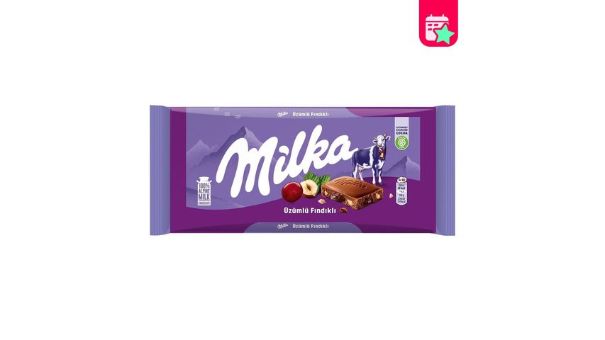 Milka Raisin Hazelnut Tablet Chocolate 80 g