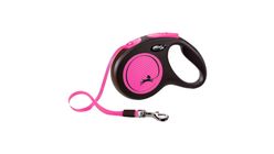 Flexi New Otomatik Şeritli Neon Pembe Köpek Tasması M Beden 5 m