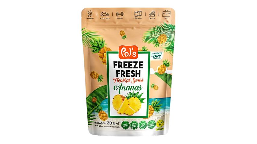 Pol's Freeze Fresh Tropkal Serisi Ananas 20 g