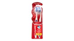Colgate 360 Optic White Medium Whitening Toothbrush with Tongue and Cheek Cleaner 1+1