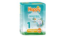 Happy Newborn Diaper No: 1 62 Pack