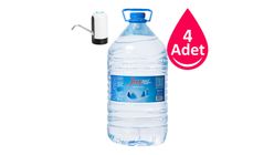 Javsu Pet Şişe Su 4 x 5 L + Şarjlı Damacana Pompası