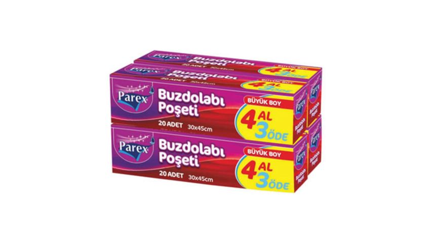 Parex Buzdolabı Poşeti Büyük Boy 4 Al 3 Öde 4 x 20 45 cm