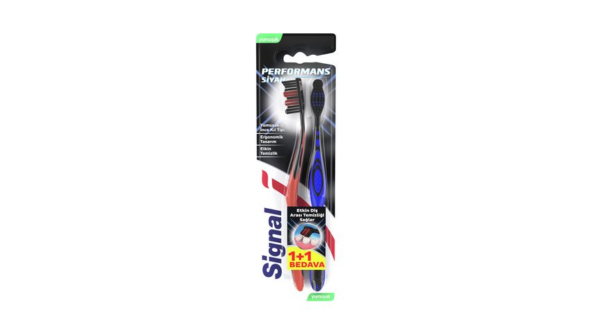 Signal Diş Fırçası Performance Black 2 Kat Yumuşak 1+1
