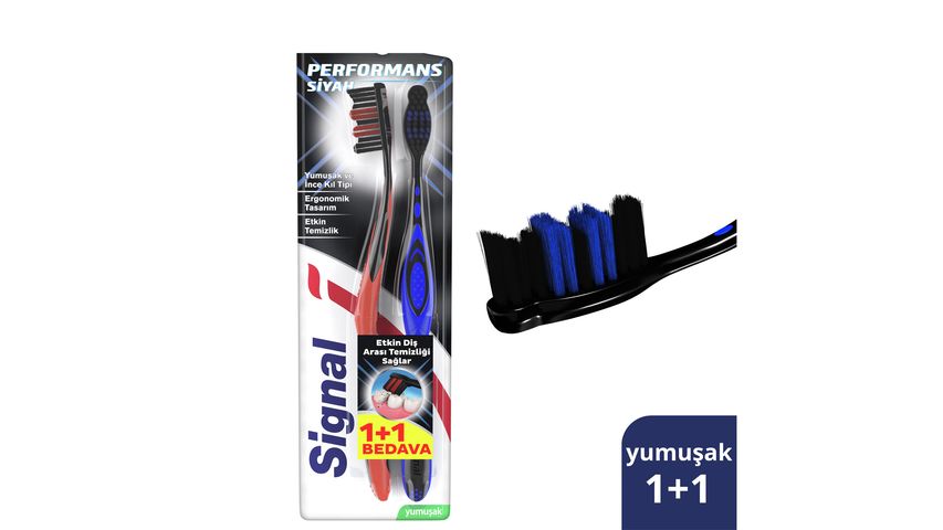 Signal Diş Fırçası Performance Black 2 Kat Yumuşak 1+1