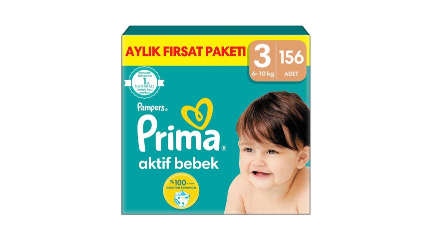 Prima Aktif Bebek Bebek Bezi 3 Beden 156 Adet