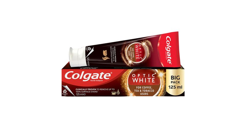 colgate tobacco toothpaste Colgate Optic White Whitening Toothpaste for Coffee, Tea and Tobacco Users  125 ml