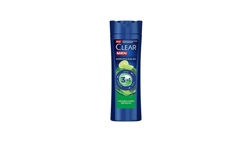 Clear Men 3in1 Şampuan & Duş Jeli Lime Özü 350 ml