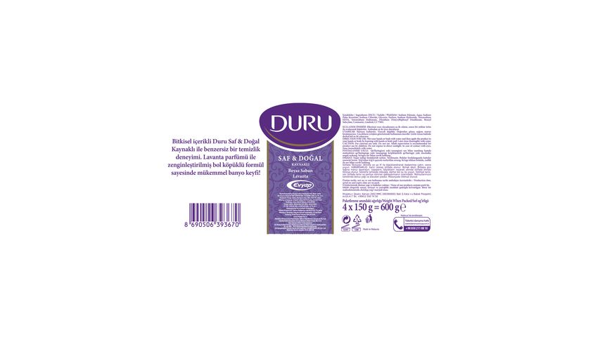 Duru Saf & Doğal Lavanta Sabunu 4x150 g