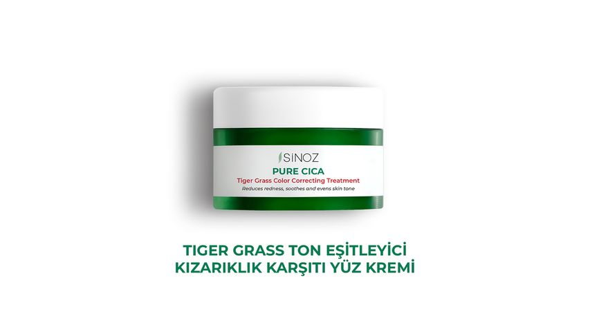Sinoz Cica Tiger Grass Anında Ton Eşitleyici Yoğun Onarıcı & Kızarıklık Karşıtı Yüz Kremi 15 ml