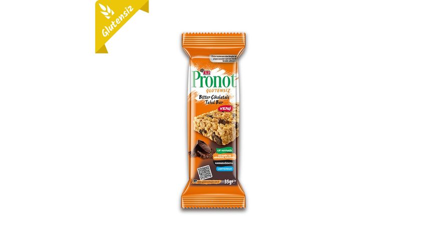 Eti Pronot Glutensiz Bitter Çikolatalı Tahıl Bar 35 g
