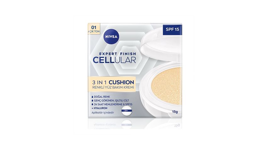 Nivea Cellular Expert Finish 3in1 Cushion Tinted Light Tone Face Care Cream 01 15 ml